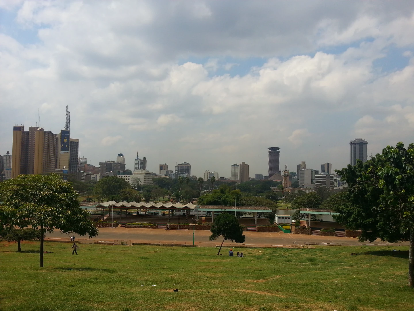 Nairobi skyline and green public space